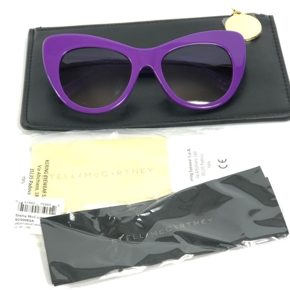 Stella McCartney Purple Oversized Cat Eye Sunglasses